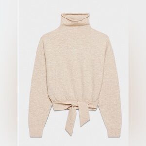 Wilfred Aritzia Lorin Alpaca Blend Turtleneck Tie Sweater Size Small